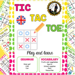 TIC-TAC-TOE: Grammar + vocabulary games