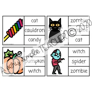HALLOWEEN: Clip cards & recording sheets