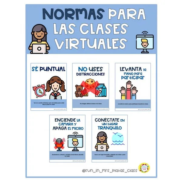 REGLAS CLASES VIRTUALES - ZOOM RULES (SPANISH) - Distance learning