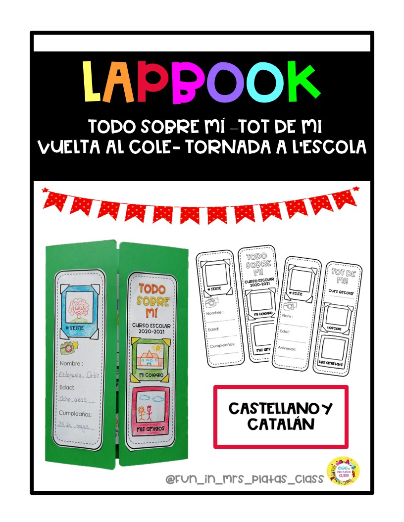 Vuelta al cole -TODO SOBRE MÍ- TOT DE MI.  Lapbook Castellano/Catalán