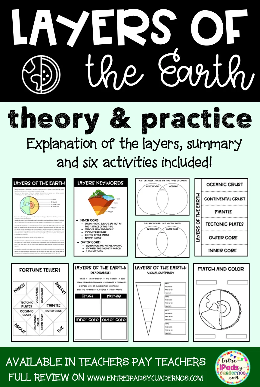 Layers of the Earth:9 different activities