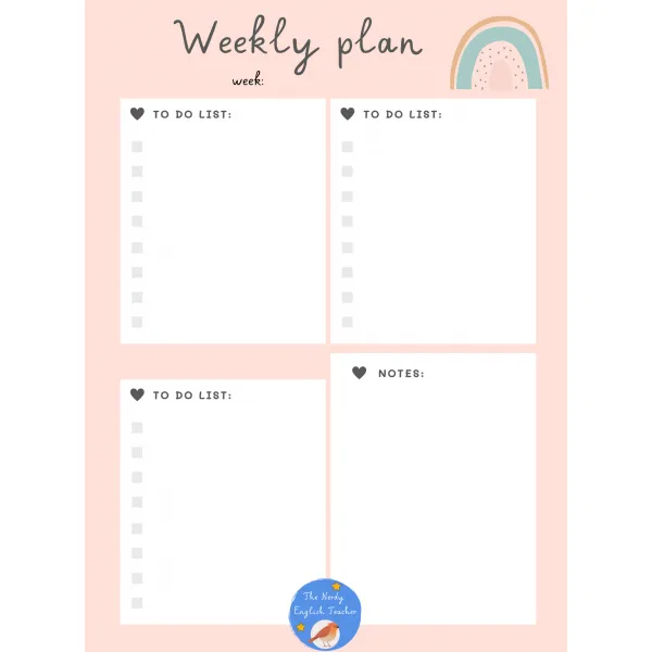 Weekly to do list