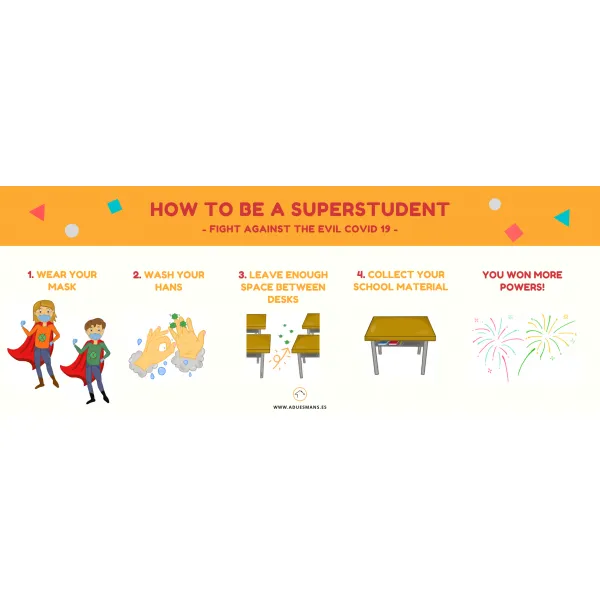 CARTEL INFANTIL "HOW TO BE A SUPERSTUDENT"