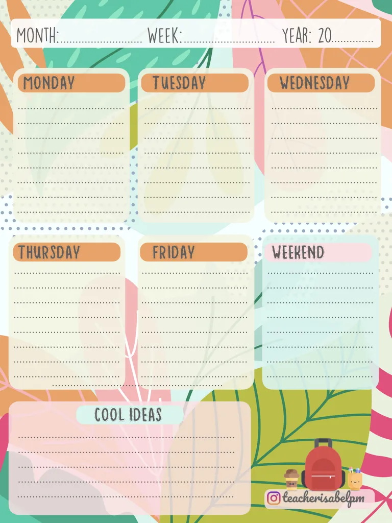 Weekly planner/ Planificador semanal