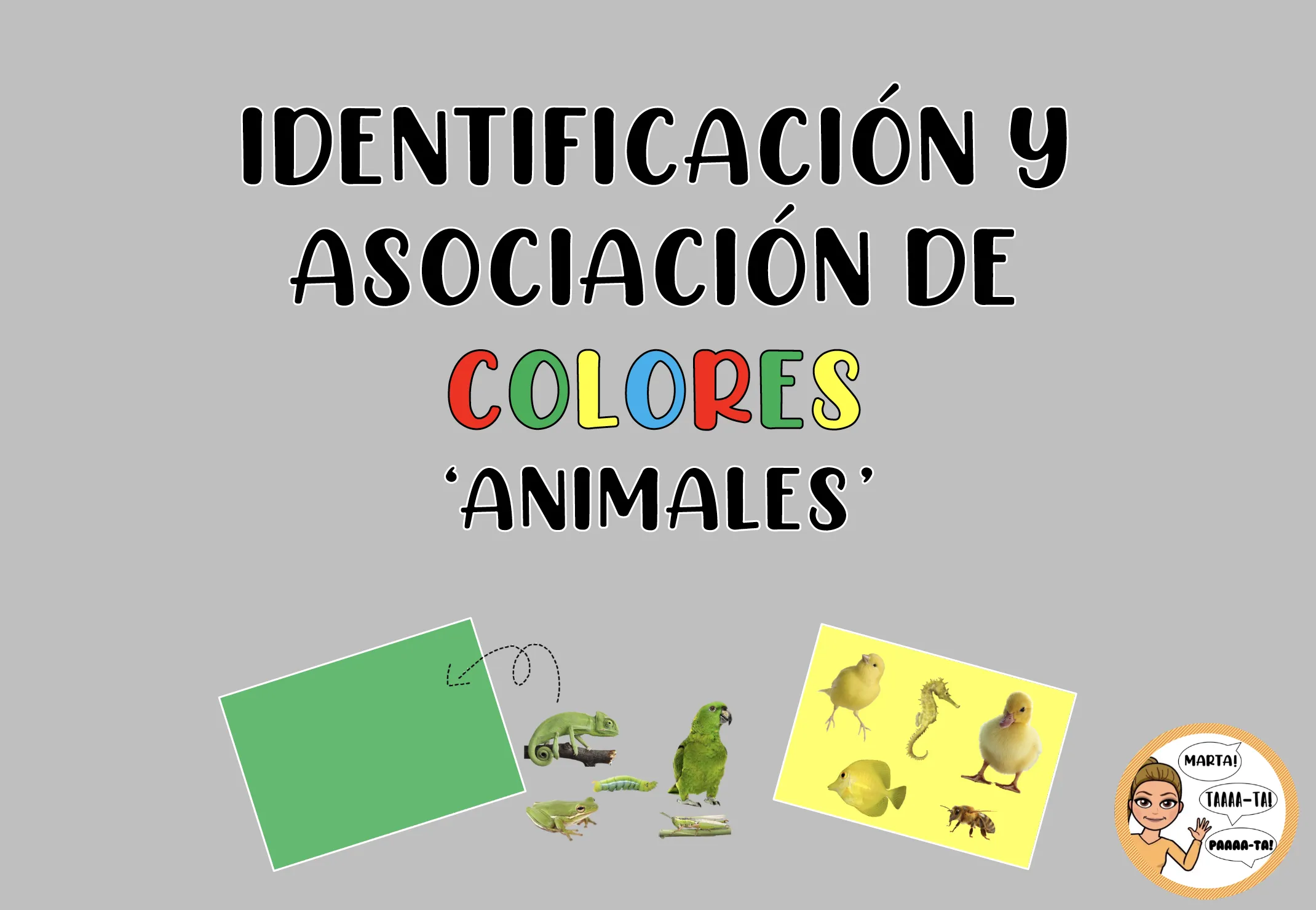 Identificación y asociación de colores. Animales