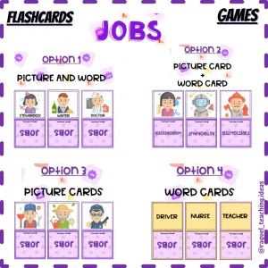 JOBS: flashcards and word cards.