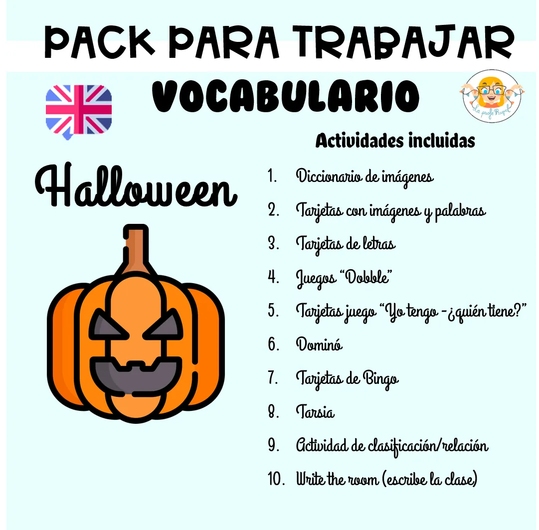 Pack vocabulario Halloween (ING)