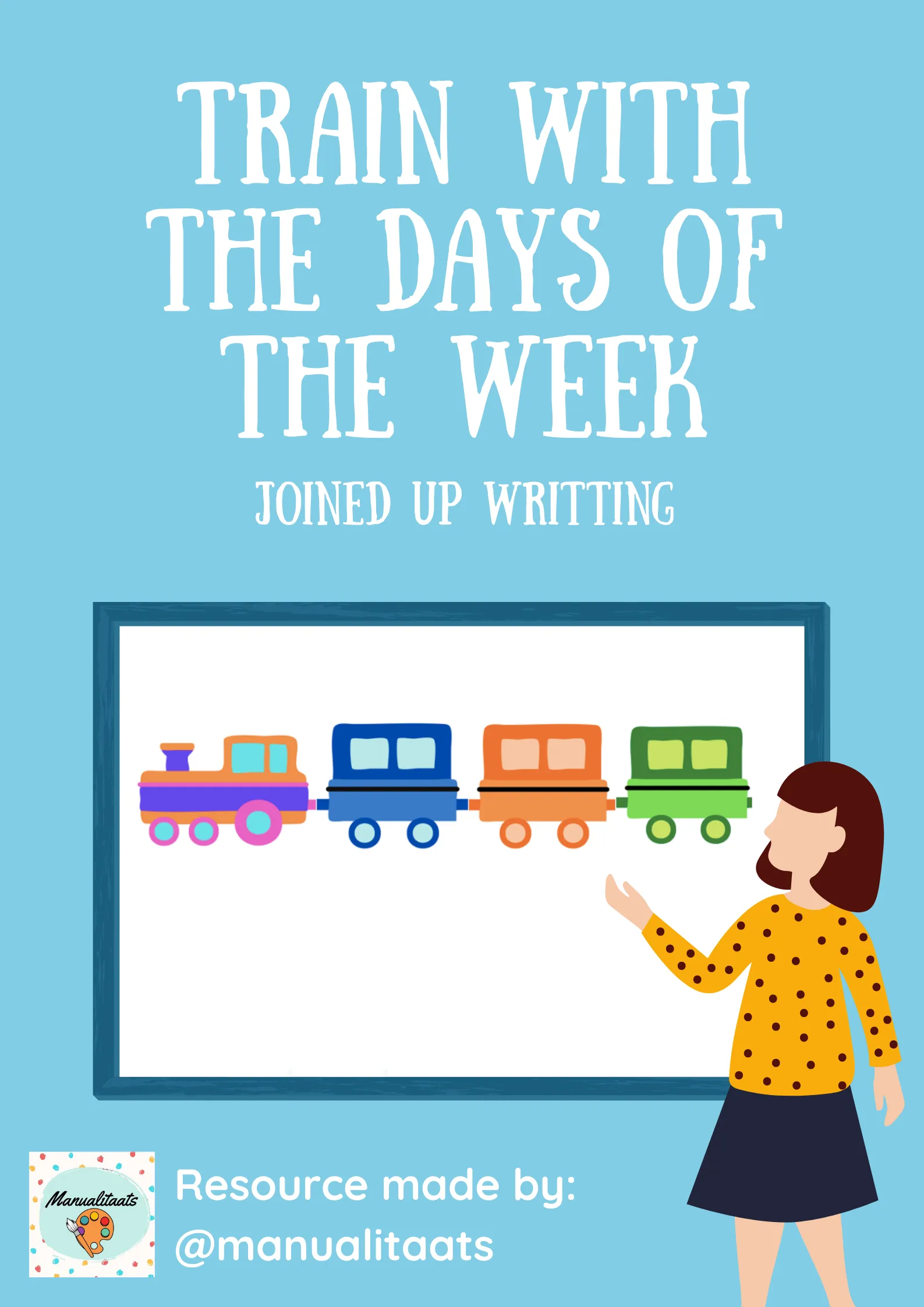 Train with the days of the week (joined up writing)