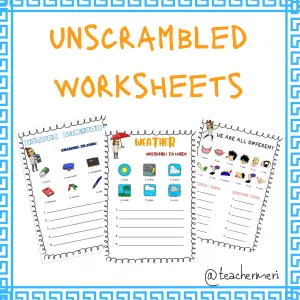 Unscrambled Worksheets