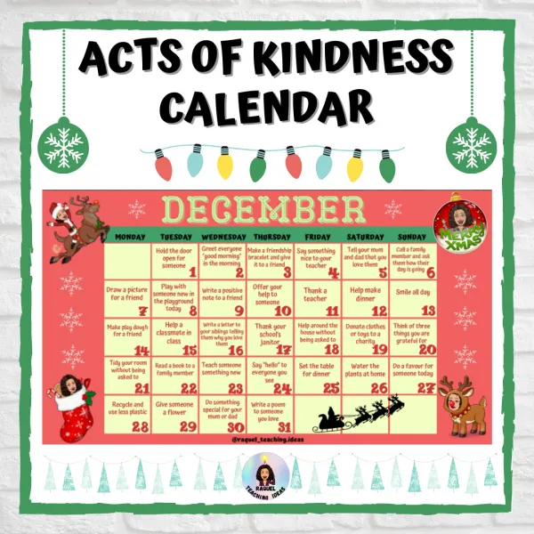 Acts of kindness calendar