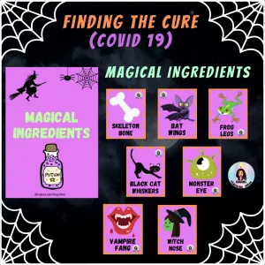 Halloween game: finding the cure (Genially + magical ingredients).