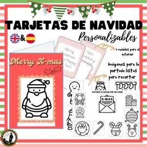 Tarjetas de Navidad / Christmas Cards personalizables (ENGLISH + SPANISH)