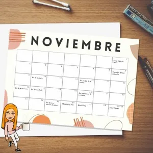 Calendario con planificador mensual
