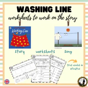 Washing line worksheets (3 levels of difficulty)