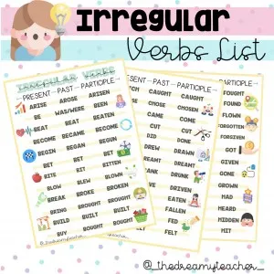 Irregular Verbs List