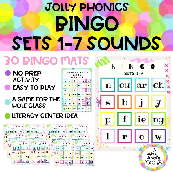 JOLLY PHONICS Bingo Sets 1-7 sounds