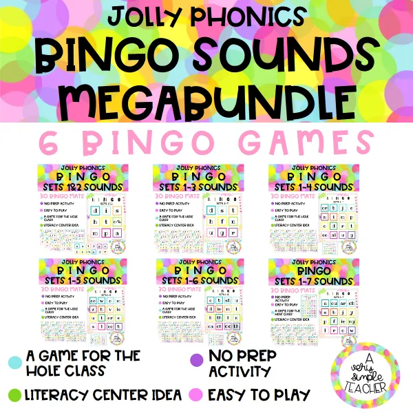 JOLLY PHONICS Bingo sounds MEGABUNDLE ALL SETS (1-7)