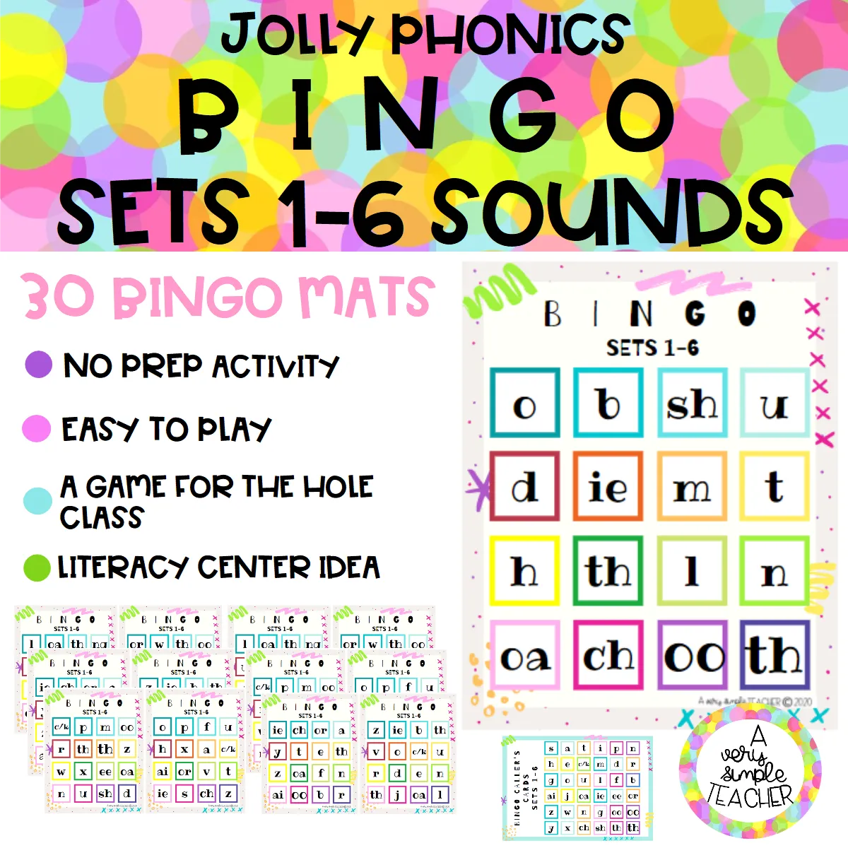 JOLLY PHONICS Bingo Sets 1-6 sounds