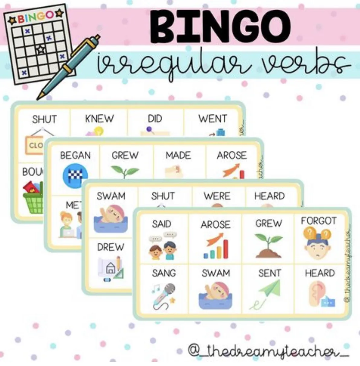 Irregular verbs BINGO