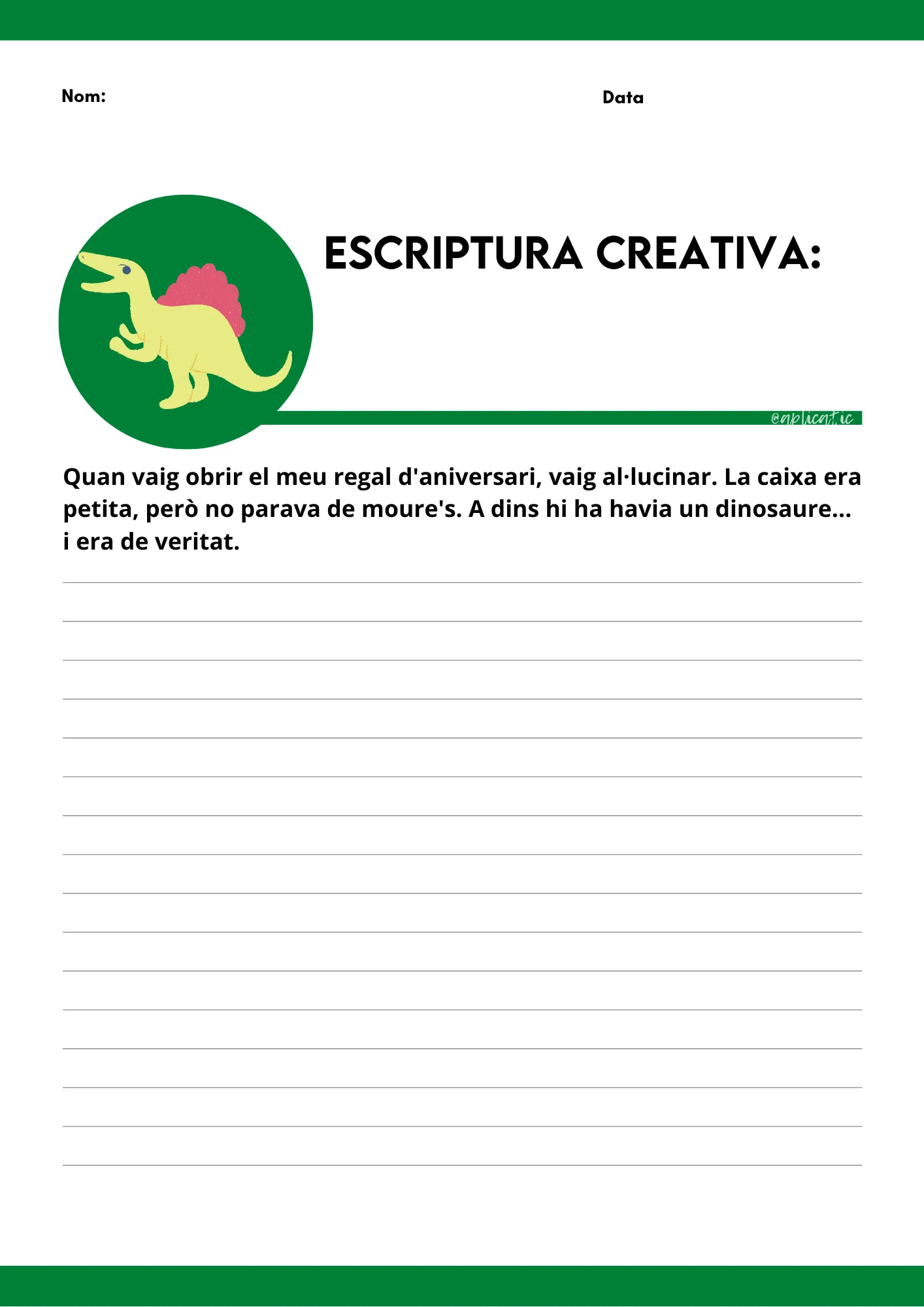 Escriptura creativa: "Dinosaure"