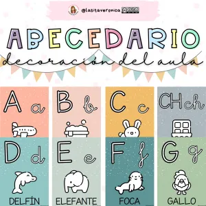 Carteles del abecedario relajantes / Calm alphabet posters. Español