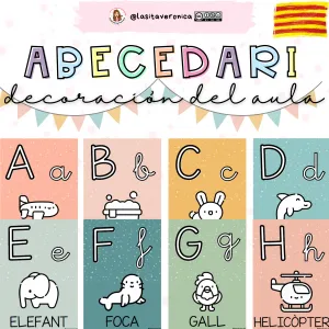 Carteles del abecedario relajantes. Catalán. / Cartells de l'abecedari relaxants. Català.