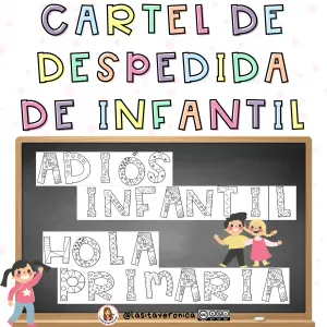 Cartel despedida de Infantil Primaria / End of the Year poster. Doodle.