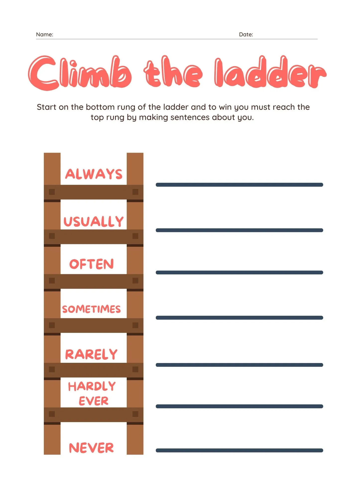 Climb the ladder - Adverbs of frequency