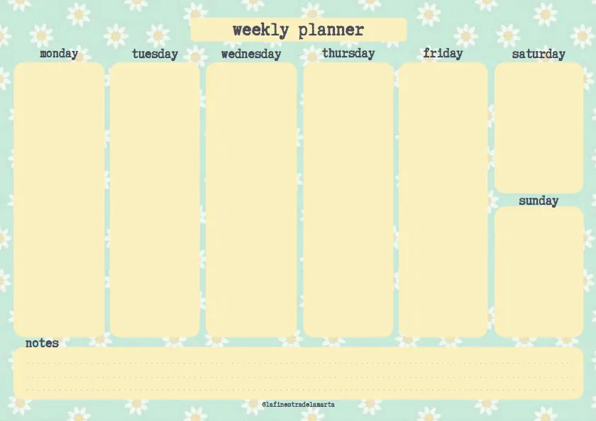 Weekly planner - 2 designs