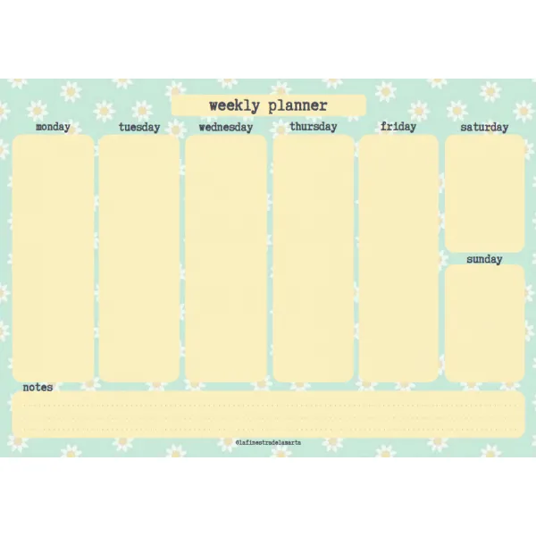 Weekly planner - 2 designs