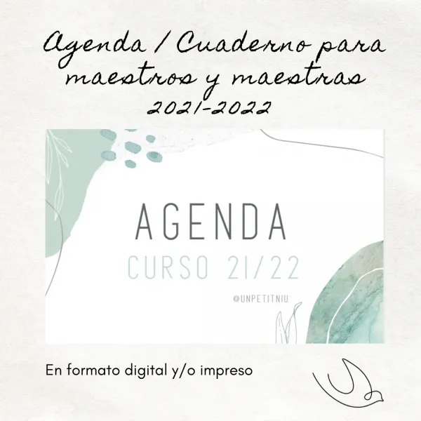 Agenda / Cuaderno para maestros y maestras 2021-2022 . En formato digital y/o impreso