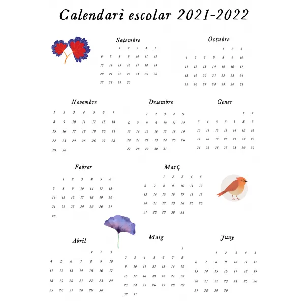 Calendari escolar 2021 2022