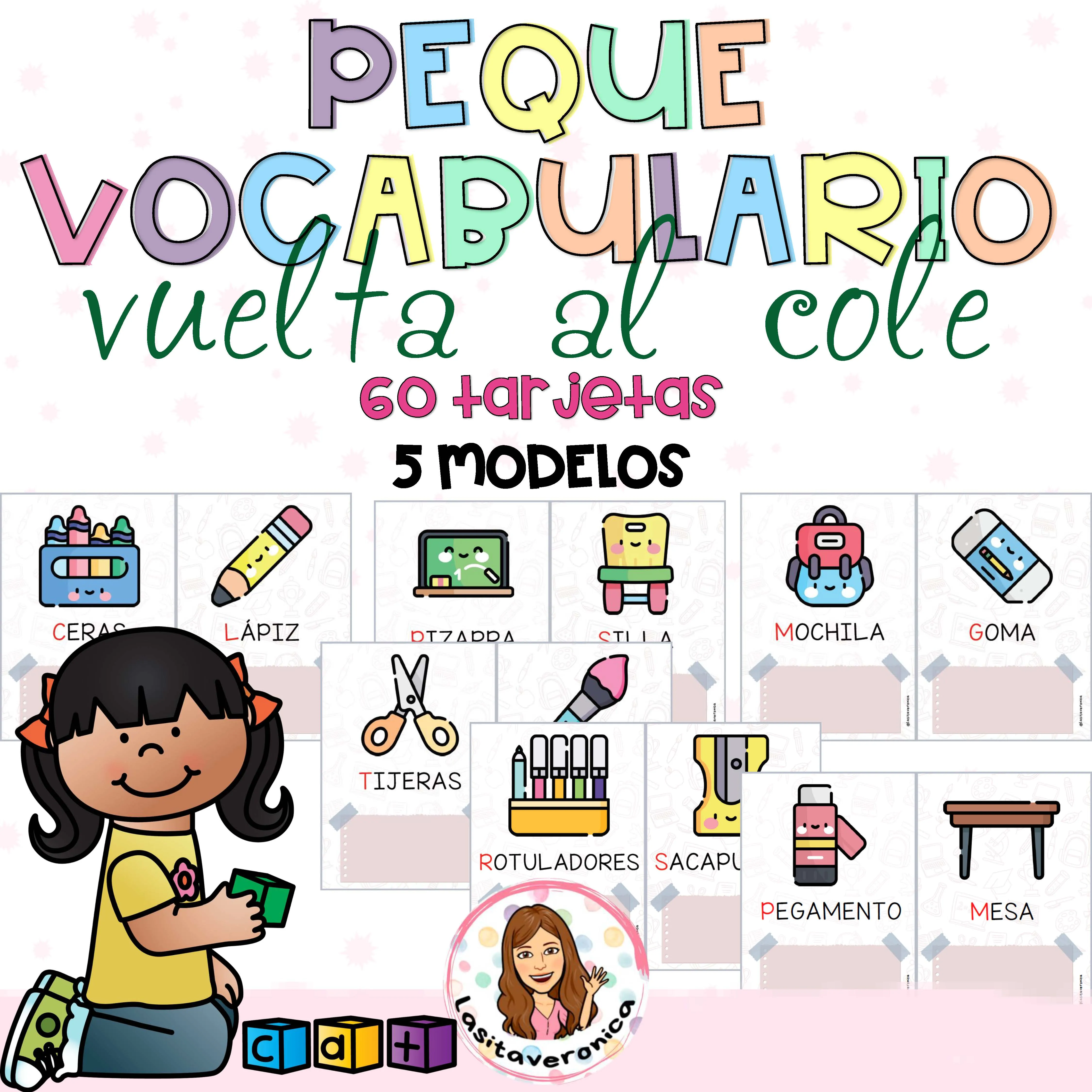 Pequevocabulario vuelta al cole/ Vocabulary back to school. Prekinder. Spanish.
