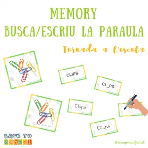 Memory busca/escriu la paraula - Material escolar