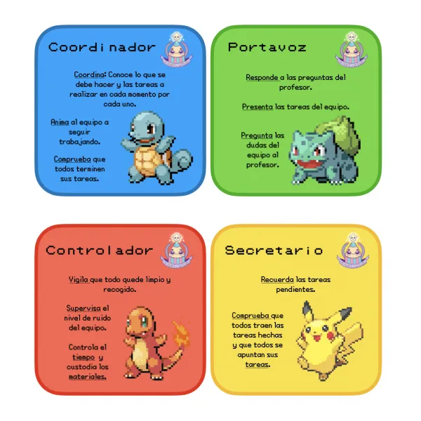 Materiales Pokemaths (gamificación basada en Pokémon)