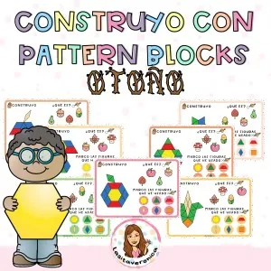 Geometría y mates en OTOÑO / FALL / AUTUMN Pattern Blocks Math. Spanish.