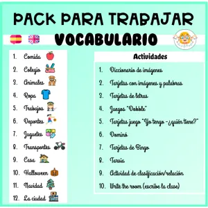Pack para trabajar vocabulario (CAS)