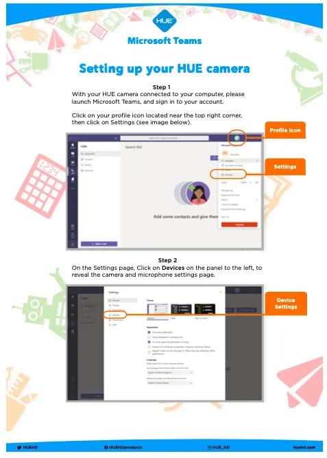 How to use your external HUE camera to use Microsoft Teams