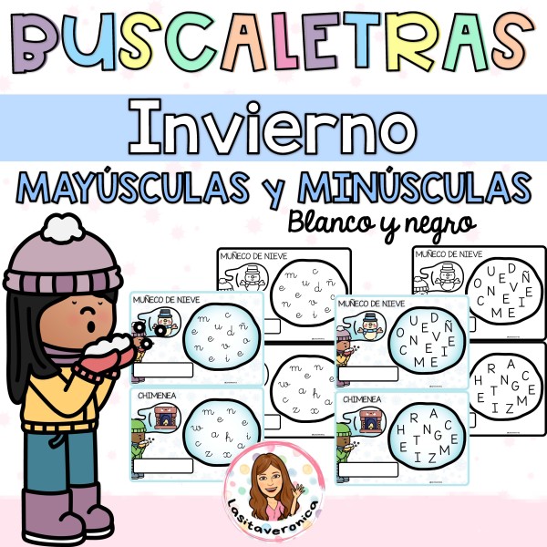 Buscaletras "INVIERNO" / Letter finders "WINTER" Vocabulary. Spanish