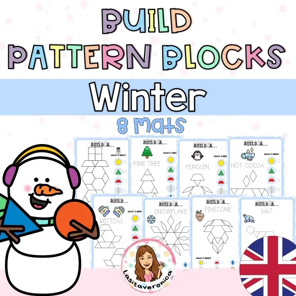 Pattern Blocks en invierno / Winter Pattern Blocks Math  English