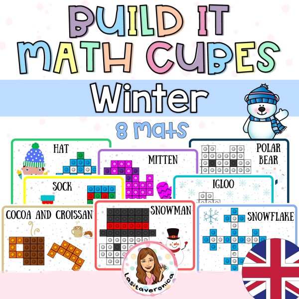 Construimos con policubos en INVIERNO/ Winter Mathlink Cubes Designs. English