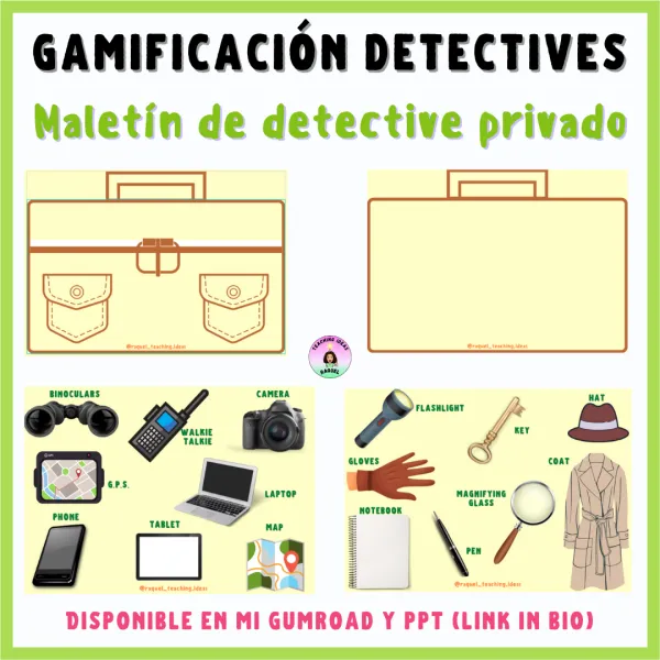 Set de detective privado (maletín y objetos)