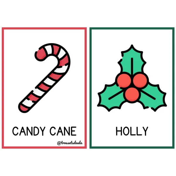 Christmas flashcards (dos formatos)