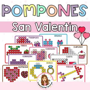 Pompones en San Valentín/ Valentine's Day Pom Poms.