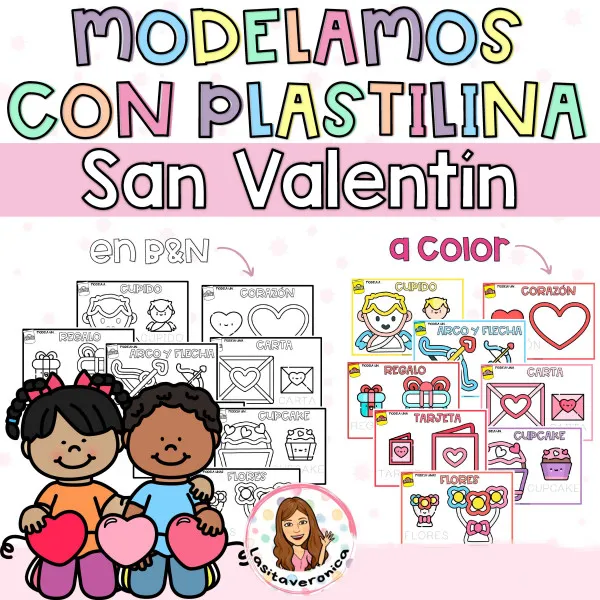 Plastilina San Valentín / Valentine's Day Playdough mats.