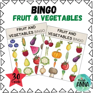 Fruit and Vegetables BINGO GAME