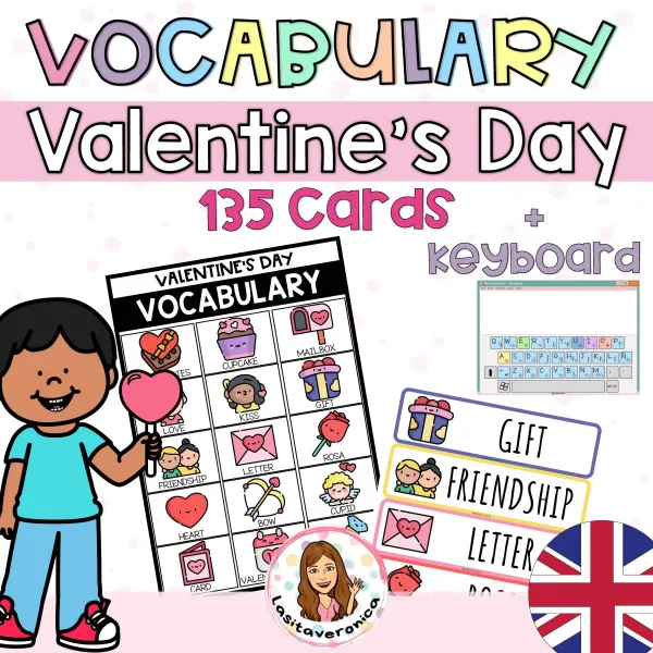 Vocabulario San Valentín/ Valentine's Day vocabulary. Englsih.