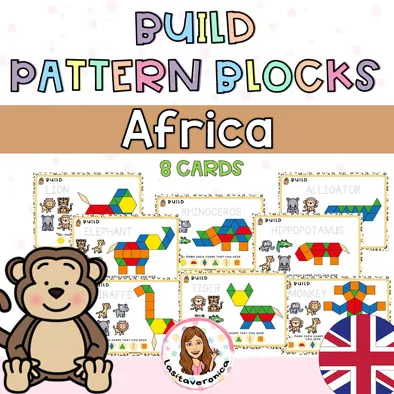 Pattern Blocks animales salvajes / Wild animals. English.