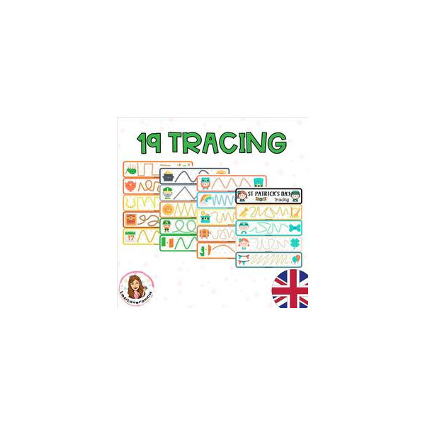 Trazos locos. San Patricio. Motricidad / Fine motor tracing. St Patrick's day. ENGLISH