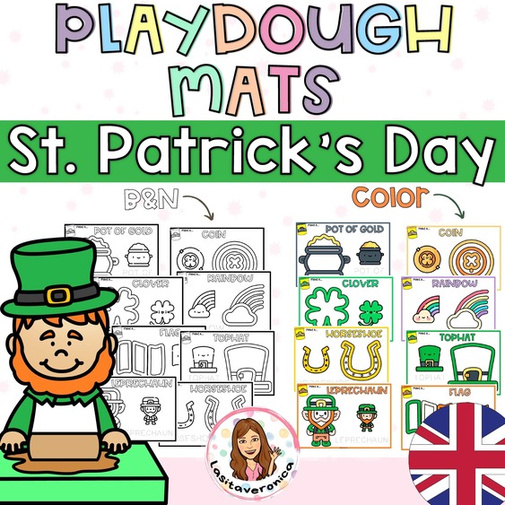 Plastilina San Patricio / St. Patrick's Day Playdough mats.